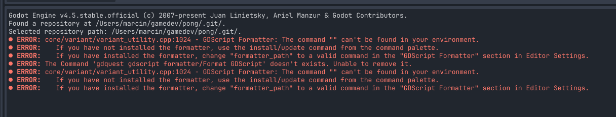 GDQuest formatter error