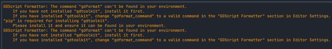 gdtoolkit missing message